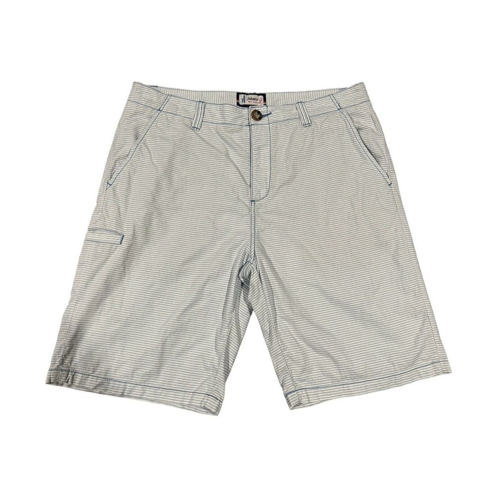 Johnnie O Men's Blue/white Striped Shorts Size 35 Chino West Coast Prep